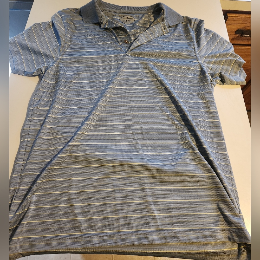 Grand Slam Grey Striped Polo Shirt